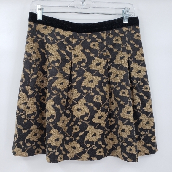 LOFT Floral Skirt w/ Velvet Waist - Picture 1 of 7